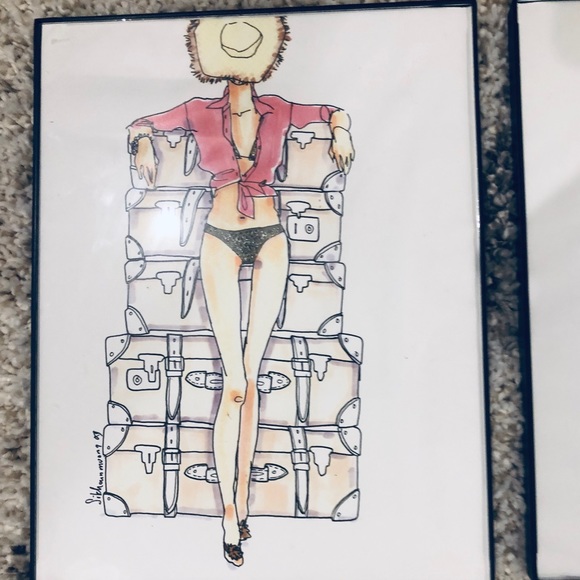 Original J.Crew Somsack Sketches, framed & signed - Picture 2 of 5